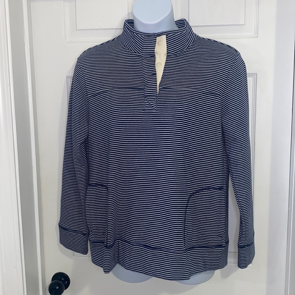 State of Mine Navy/White 3 Button Sweater NWT Size L